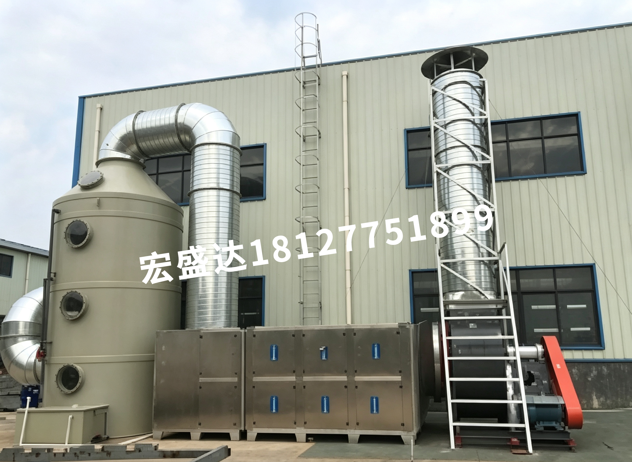 水喷淋+双级活性炭吸附
