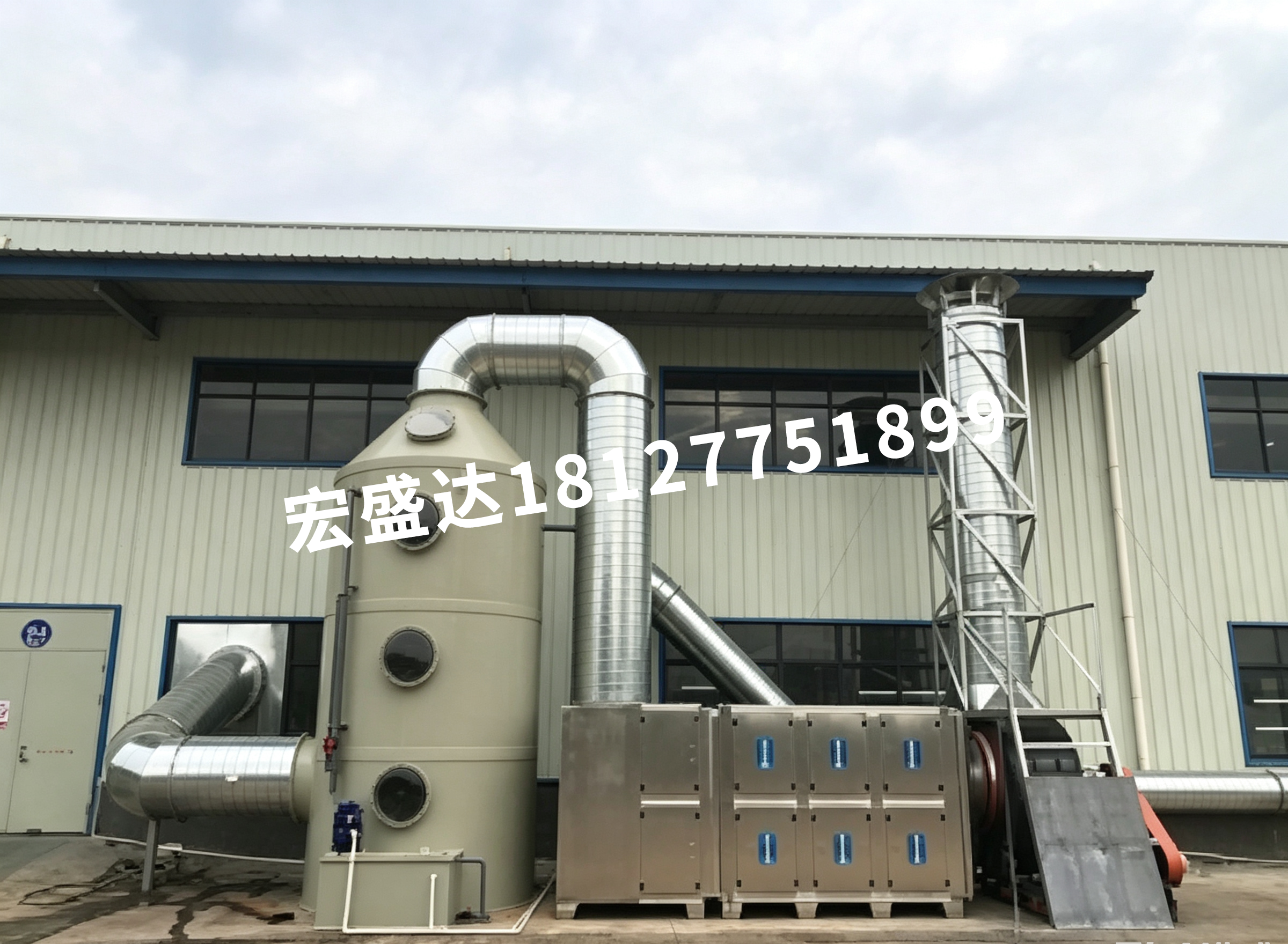 水喷淋+双级活性炭吸附
