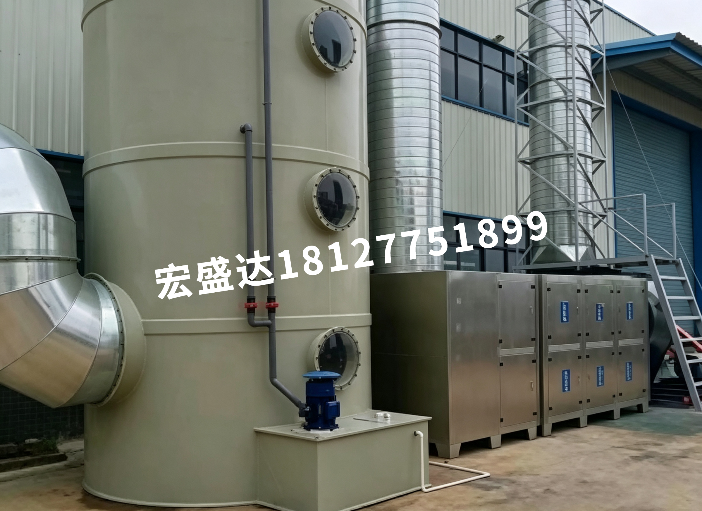 水喷淋+双级活性炭吸附