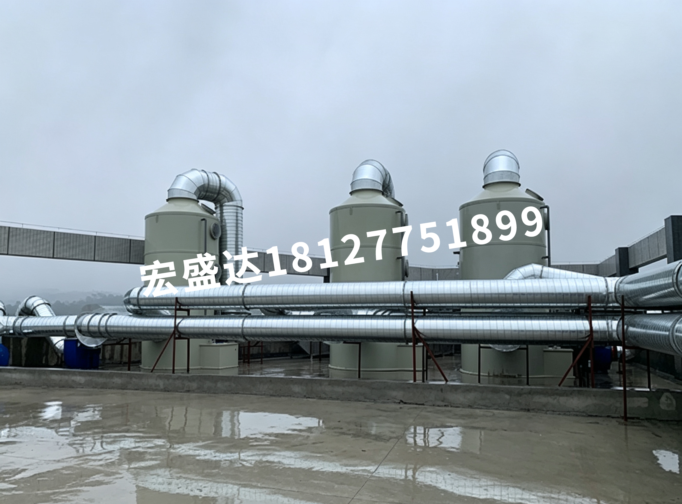 喷淋塔+双层活性炭吸附设备
